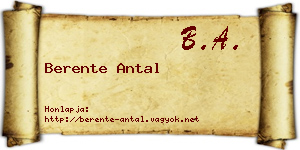 Berente Antal névjegykártya